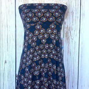 Lularoe xs maxi skirt! Slinky material. Navy background. Long maxi length.🤎🧡💙